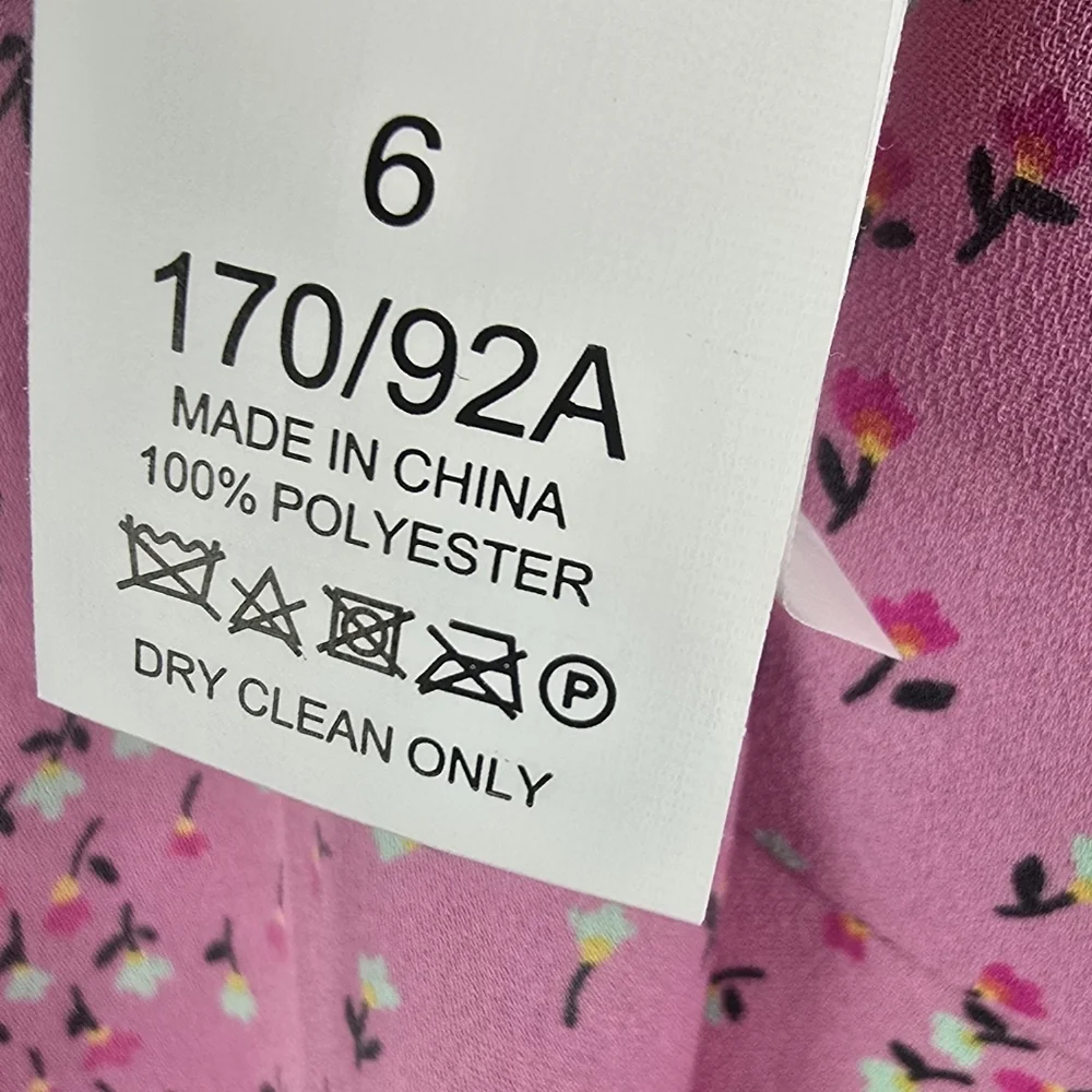 Kate Spade Pink Chilled Watermelon Meadow Floral Short Sleeve Wrap Dress Sz 6